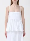 Jacquemus Top Le Haut Traversin White With V-neck And Ruffle Details In Cotton For Women In Multi