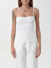 Jacquemus Sierra Ribbed Knit Sleeveless Top In Weiss