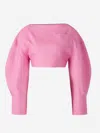 Jacquemus Le Haut Casaco Hollowed Out Blouse In Soft Blend Of Silk And Wool