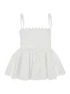 Jacquemus Top Le Haut Traversin White With V-neck And Ruffle Details In Cotton For Women In White