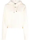 Jacquemus Cotton Hoodie With Drawstring Hood And Ribbed Details In Beige