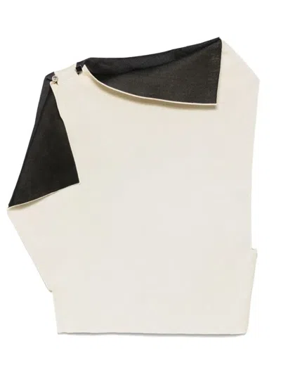 Jacquemus Sleeveless Top With Side Zip Closure In Yellow