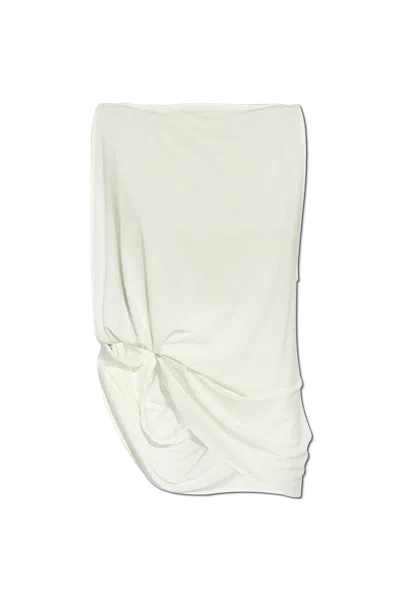 Jacquemus Haut Peplo Gathered Jersey Tank In White