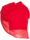 Jacquemus Le Haut Pablo Draped Top In Red