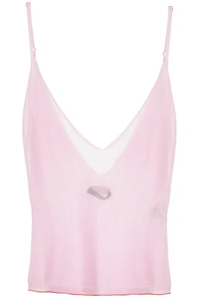 Jacquemus Top 'the Shoulder Knit In Pink