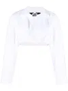 Jacquemus Draped Back Cropped Shirt In White