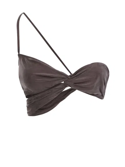 Jacquemus Le Bandeau Asymmetric Top In Black