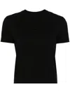 Jacquemus Black Fitted T-shirt With Logo Patch In Stretch Cotton Woman In Black