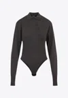 Jacquemus Merino Wool Blend Fitted Bodysuit In Brown