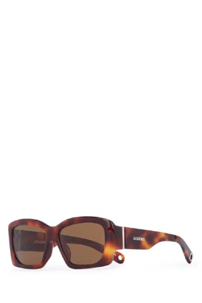 Jacquemus Tortoiseshell Acetate Sunglasses In Transparent