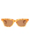 Jacquemus Square Tinted Lens Tortoiseshell Sunglasses