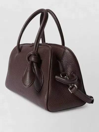 Jacquemus Tote Bag Structured Shape Knotted Handle Strap In Brown