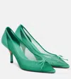 Jacquemus Les Escarpins Tourni Mesh And Leather Pumps In Green