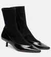 Jacquemus Tourni Leather And Suede Ankle Boots In Black
