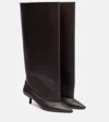 Jacquemus Women Brown Smooth Leather Wide The High Tourni Boots In Brown