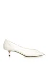 Jacquemus Tourni Bow-detailed Leather-trimmed Mesh Pumps In Multi