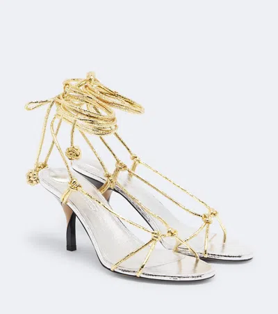 Jacquemus Tourni Metallic Leather Sandals In Multi