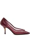 Jacquemus Tourni Point-toe Bow-detail Pumps In Red