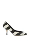 Jacquemus Les Escarpins Tourni 80 Striped Faux Raffia Pumps In Black
