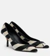 Jacquemus Les Escarpins Tourni 80 Striped Faux Raffia Pumps In Black