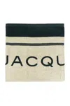 Jacquemus Logo-jacquard Beach Towel In Neutrals/green