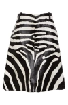 Jacquemus Tozzi Leather-trimmed Zebra-jacquard Cotton Midi Skirt In Black And White Zebra