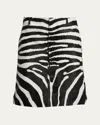 Jacquemus Tozzi Leather-trimmed Zebra-jacquard Cotton Midi Skirt In Black And White Zebra