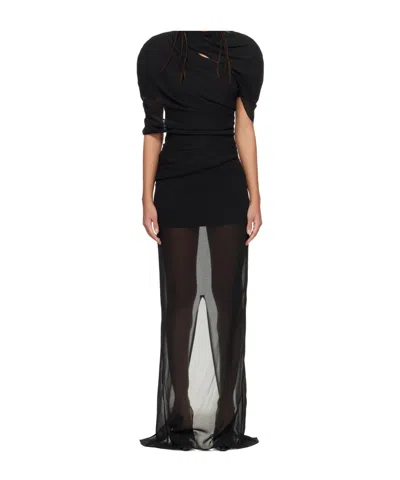 Jacquemus Translucent Dress In Black