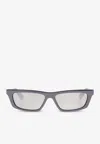 Jacquemus Trapezi Rectangular Sunglasses In Gray