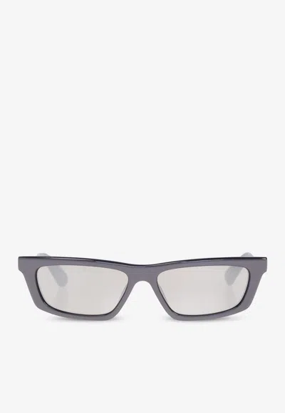 Jacquemus Trapezi Rectangular Sunglasses In Gray