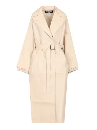 Jacquemus Trapezi Trench Coat Coats White