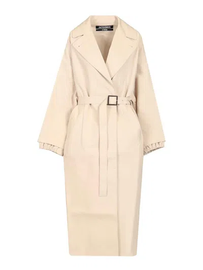 Jacquemus Trapezi Trench Coat In White