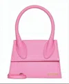 Jacquemus Trapezoidal Leather Tote Bag With Gold-tone Detail In Orange