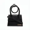 Jacquemus Trapezoidal Silhouette Shoulder Bag With Circular Handle In Black