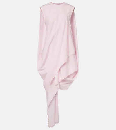 Jacquemus Traversin Courte Asymmetric Draped Sleeveless Dress In Pink
