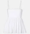 Jacquemus Top Le Haut Traversin White With V-neck And Ruffle Details In Cotton For Women