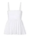 Jacquemus Top Le Haut Traversin White With V-neck And Ruffle Details In Cotton For Women In White
