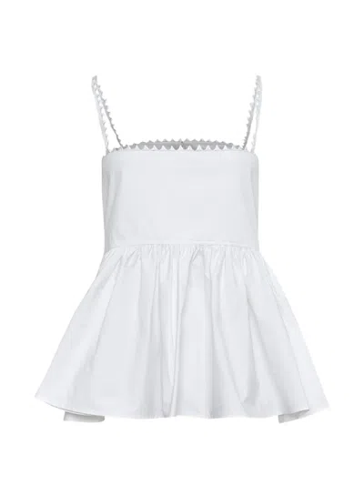 Jacquemus Traversin Peplum Top In White