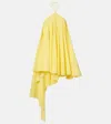 Jacquemus Courte Asymmetric Cotton-blend Crepon Halterneck Dress In Yellow