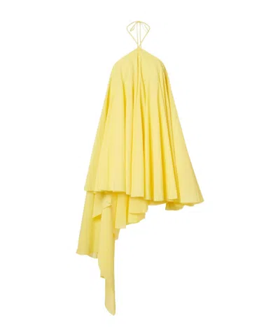 Jacquemus Neutral Mini Triangle Halter Neckline Dress In Yellow