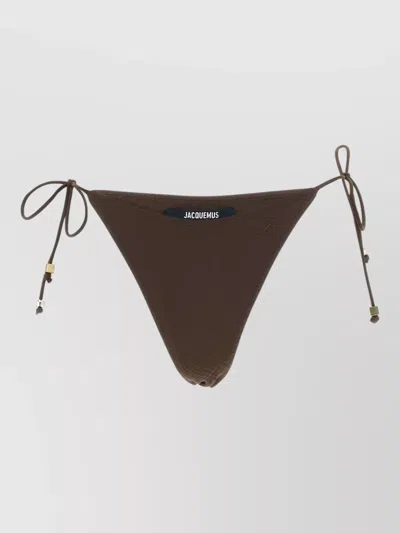 Jacquemus Triangle Beach Bikini Briefs Tie Sides In Brown