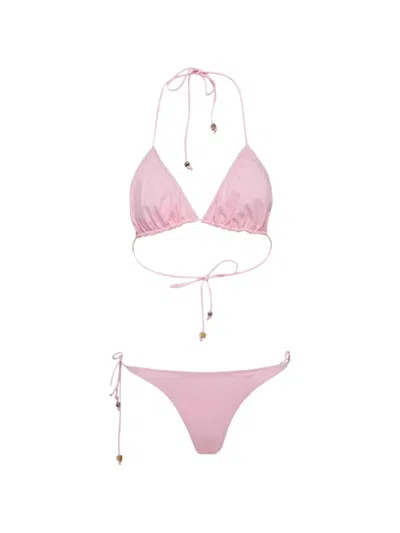 Jacquemus Triangle Bikini Set In Pink