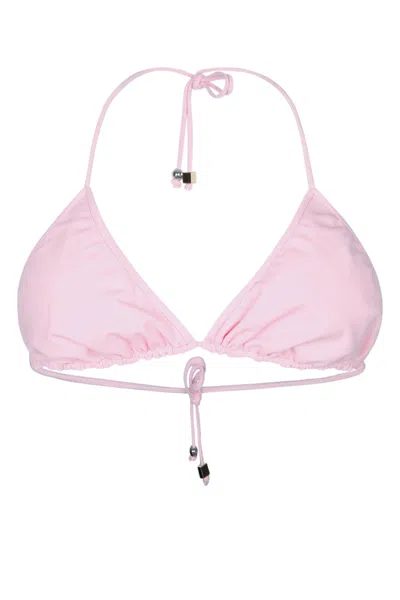 Jacquemus Triangle Bikini Top In Pink