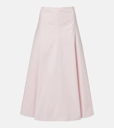 Jacquemus Triangle Cotton Poplin Midi Skirt In Metallic