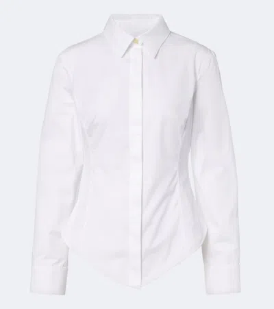 Jacquemus Triangle Cotton Poplin Shirt In White