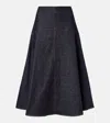 Jacquemus The Triangle De Nimes Flared Denim Skirt In Blue