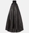Jacquemus Triangle Leather Minidress In Black