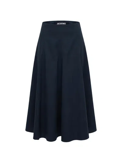 Jacquemus Triangle Midi Skirt In Black