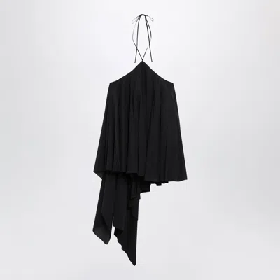 Jacquemus Triangle Asymmetrical Mini Dress In Black