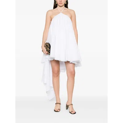 Jacquemus Triangle Ruffled Mini Dress In White